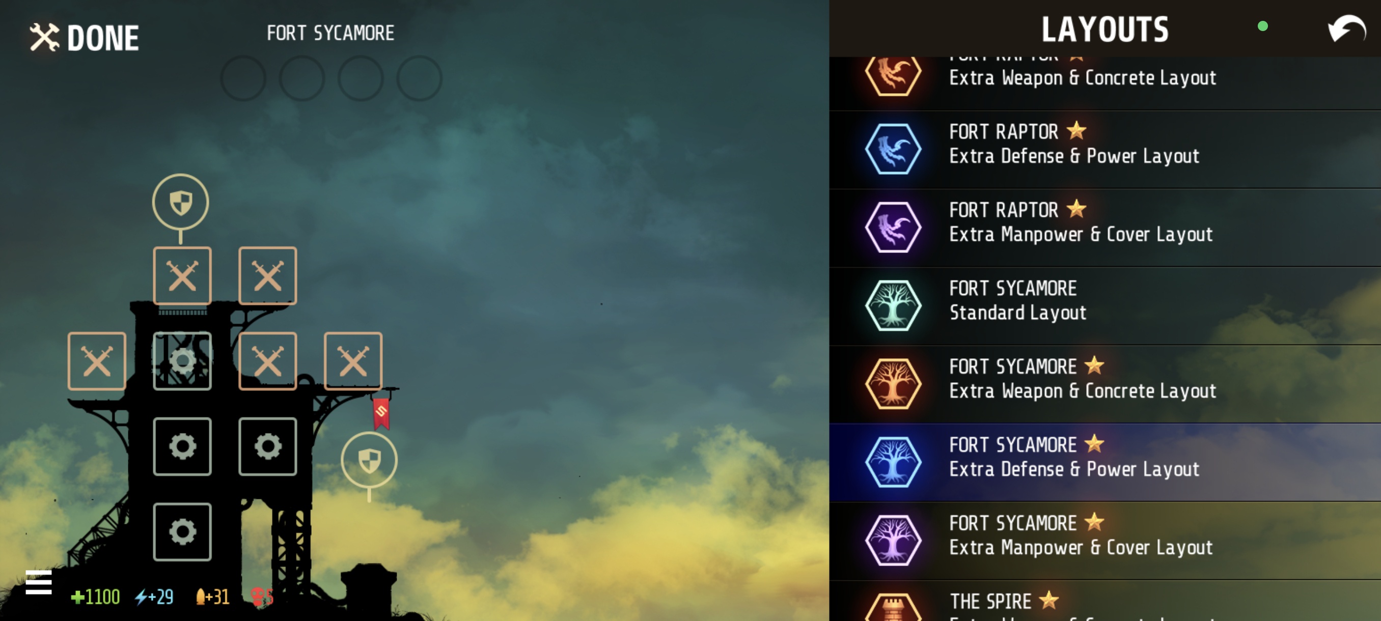 Extra Defense & Power Layout