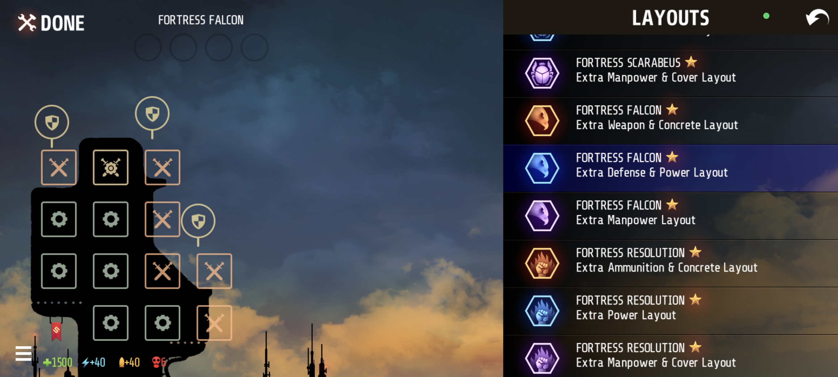 Extra Defense & Power Layout