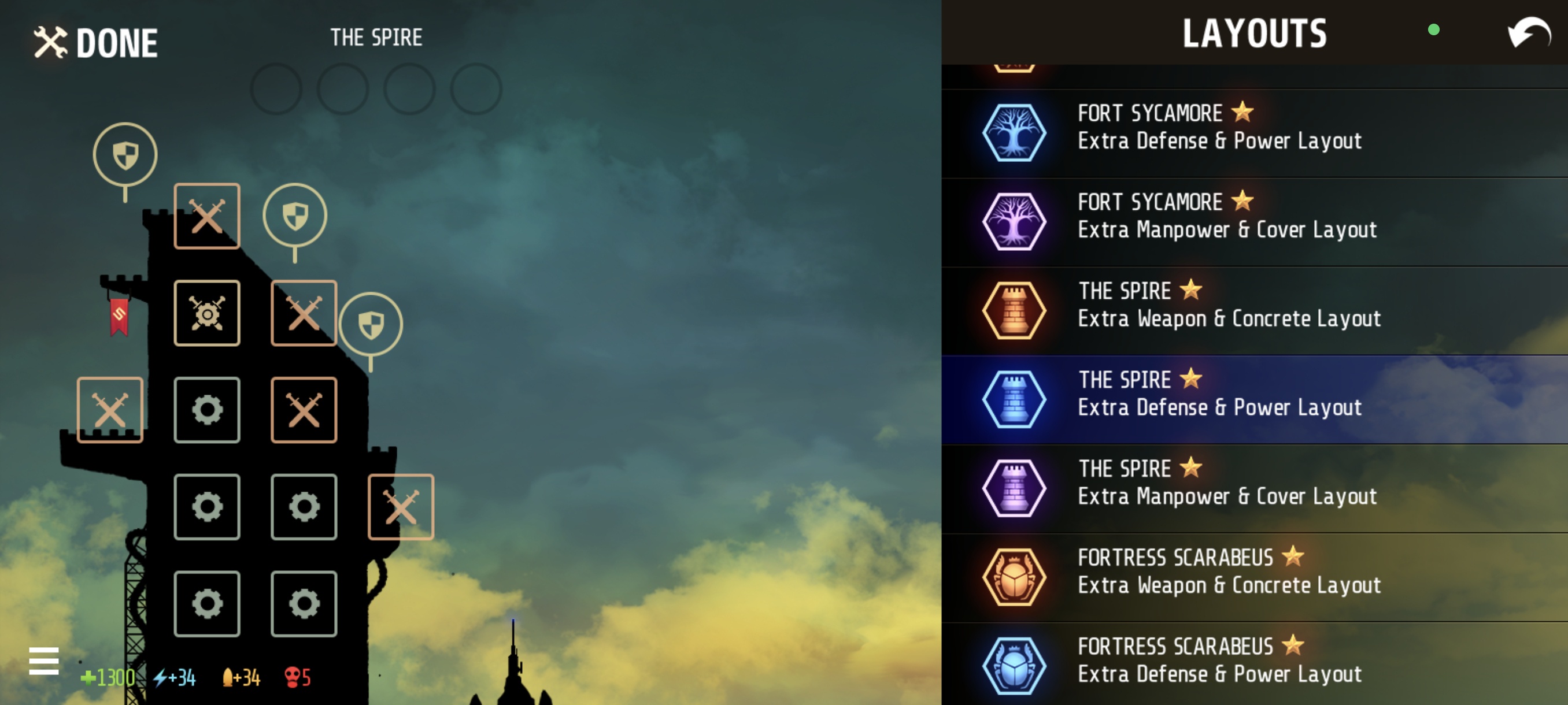 Extra Defense & Power Layout